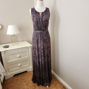 NWT GARNET HILL CROSSOVER KNIT PATCHWORK MAXI DRESS